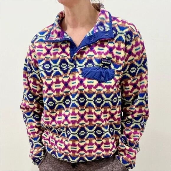 Patagonia Synchilla Snap-T Fleece Pullover Aberdeen Blue Butterfly - Picture 2 of 7